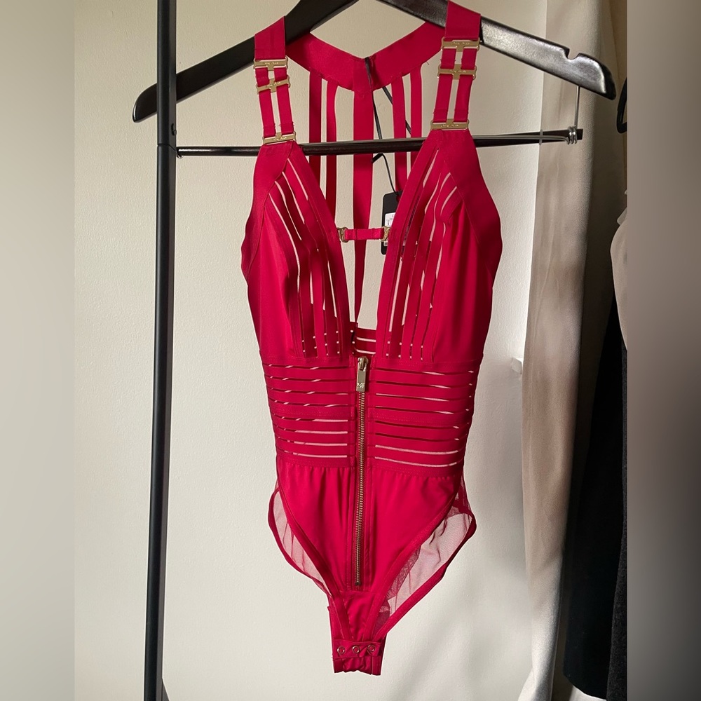 Honey Birdette Linda Raspberry Bodysuit NWT